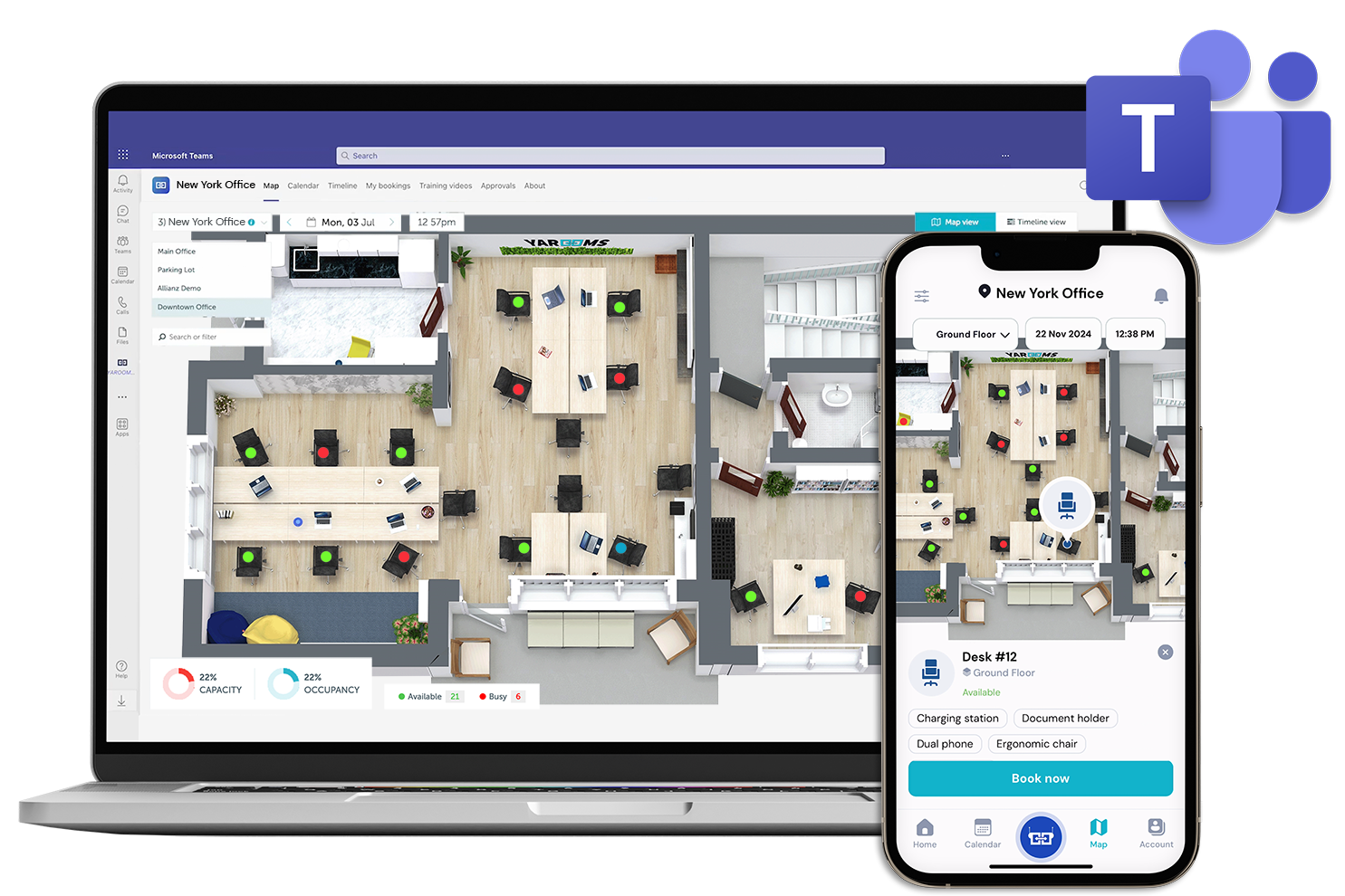 YAROOMS and Microsoft Teams integration Screenshot